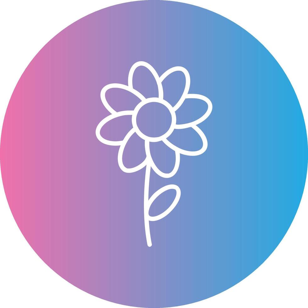 blomma linje lutning cirkel ikon vektor