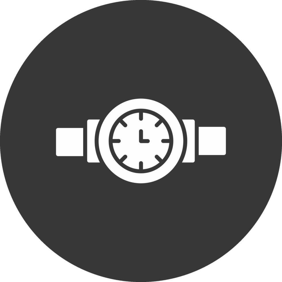 armbandsur glyf omvänd ikon vektor
