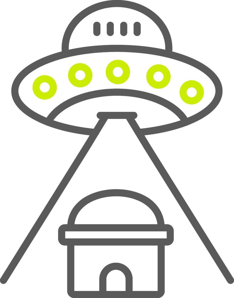 ufo-Linie zweifarbiges Symbol vektor