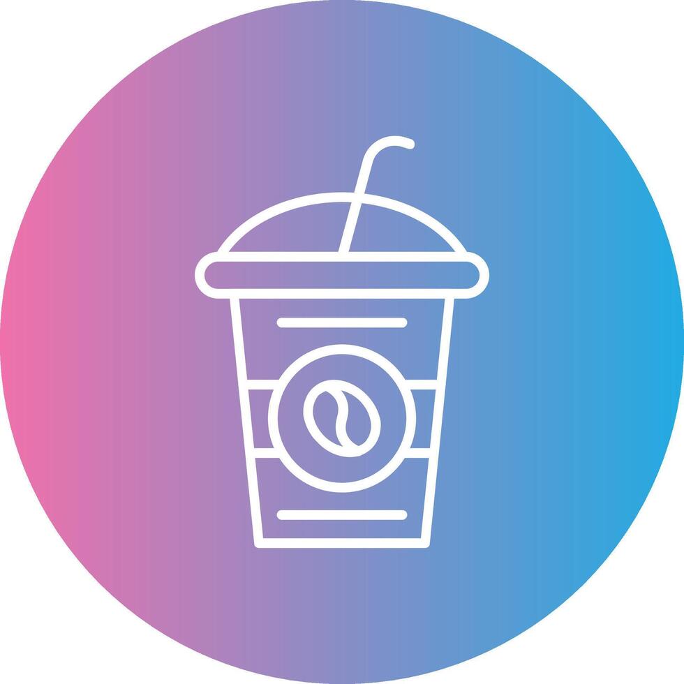 Kaffee Tasse Linie Gradient Kreis Symbol vektor