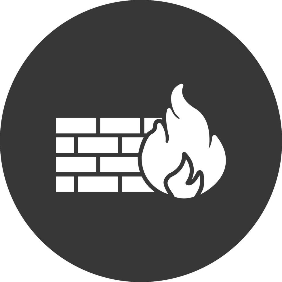 Firewall-Glyphe invertiertes Symbol vektor