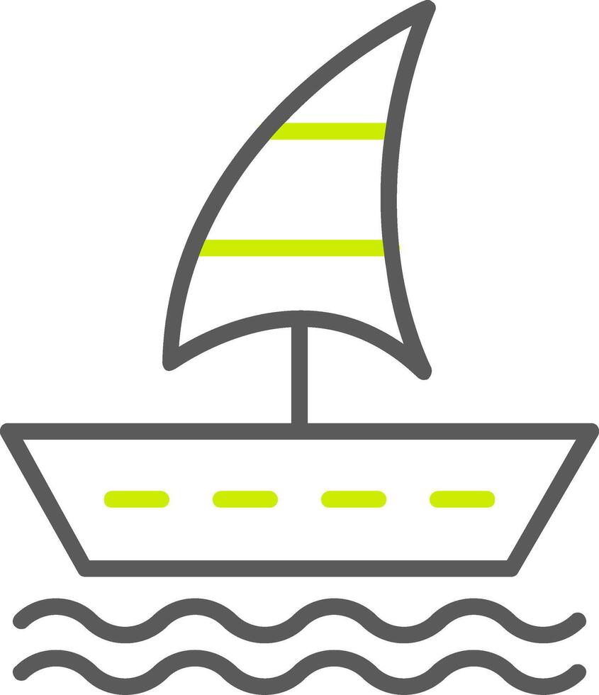 segling båt linje två Färg ikon vektor