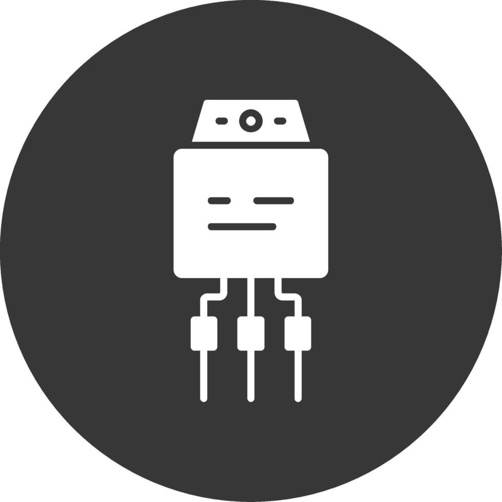 Transistor Glyphe invertiert Symbol vektor