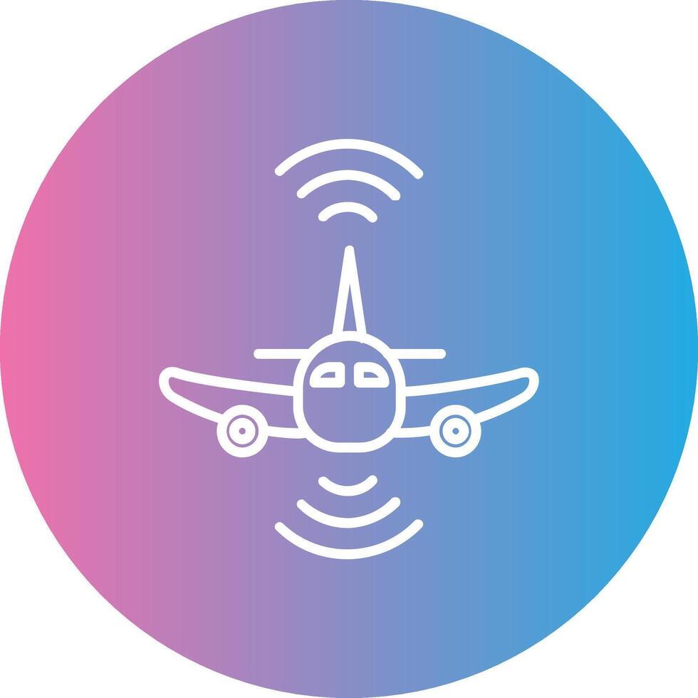 flygplan linje lutning cirkel ikon vektor