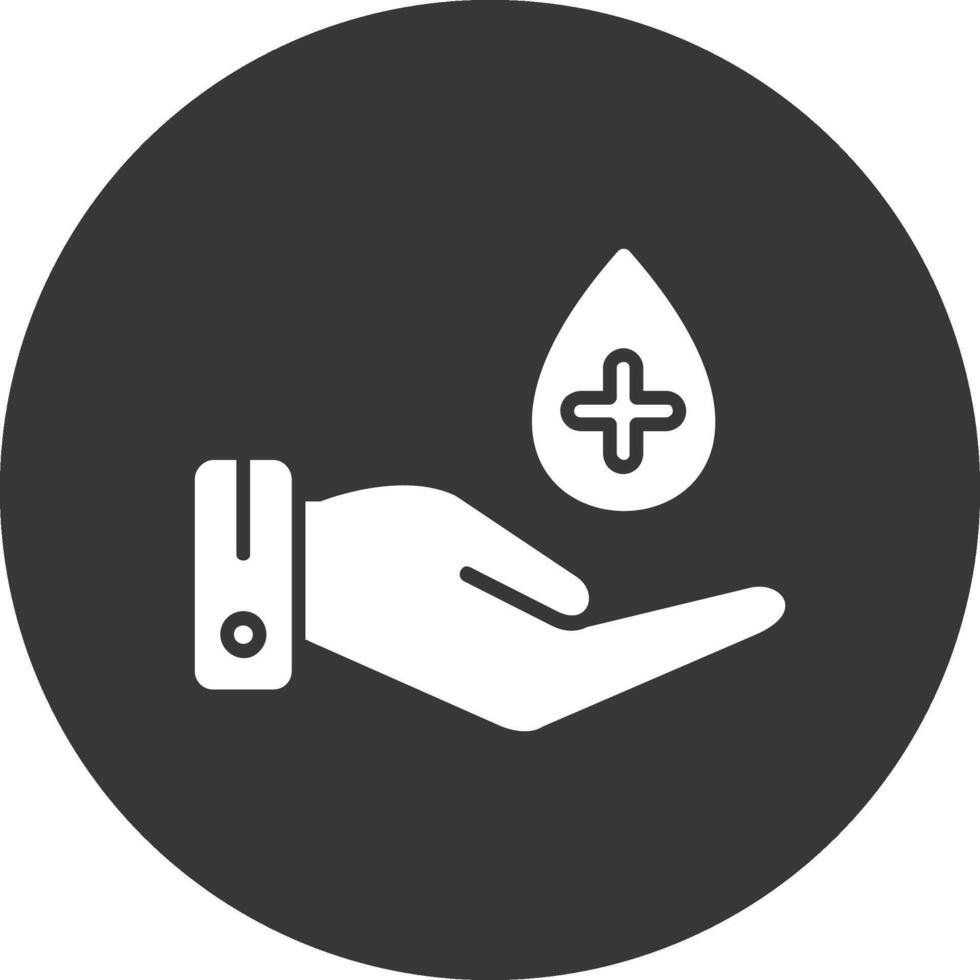 Hand Hygiene Glyphe invertiert Symbol vektor