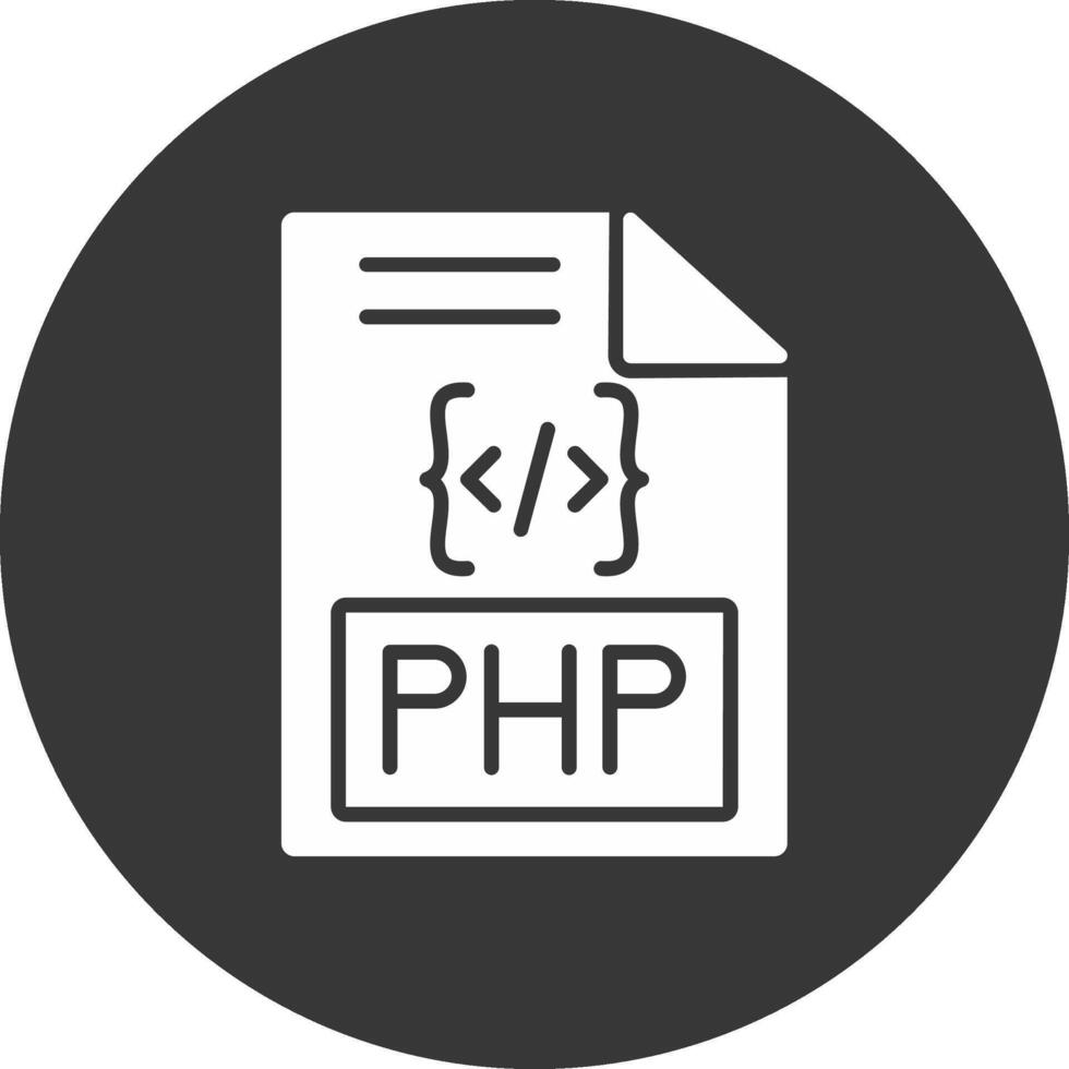 PHP-Glyphe invertiertes Symbol vektor