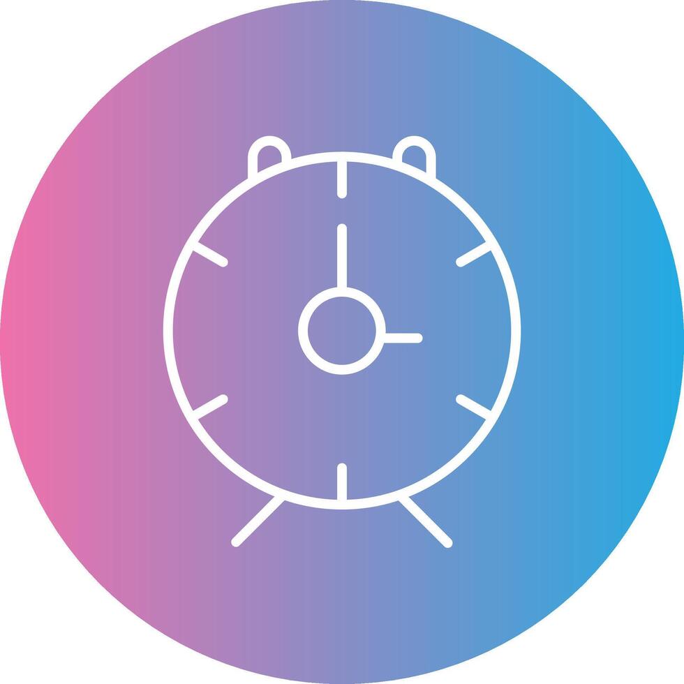 Alarm Uhr Linie Gradient Kreis Symbol vektor