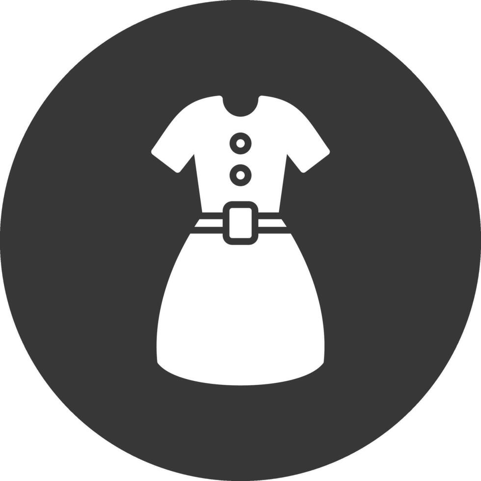 klänning glyf inverterad ikon vektor