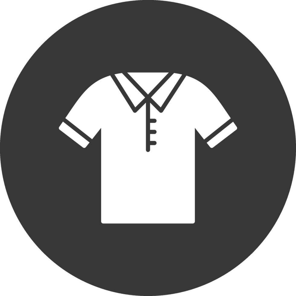 Poloshirt-Glyphe invertiertes Symbol vektor