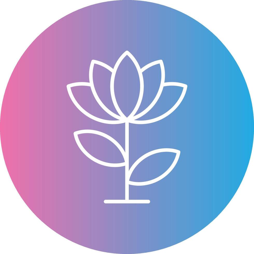 Lotus Blume Linie Gradient Kreis Symbol vektor