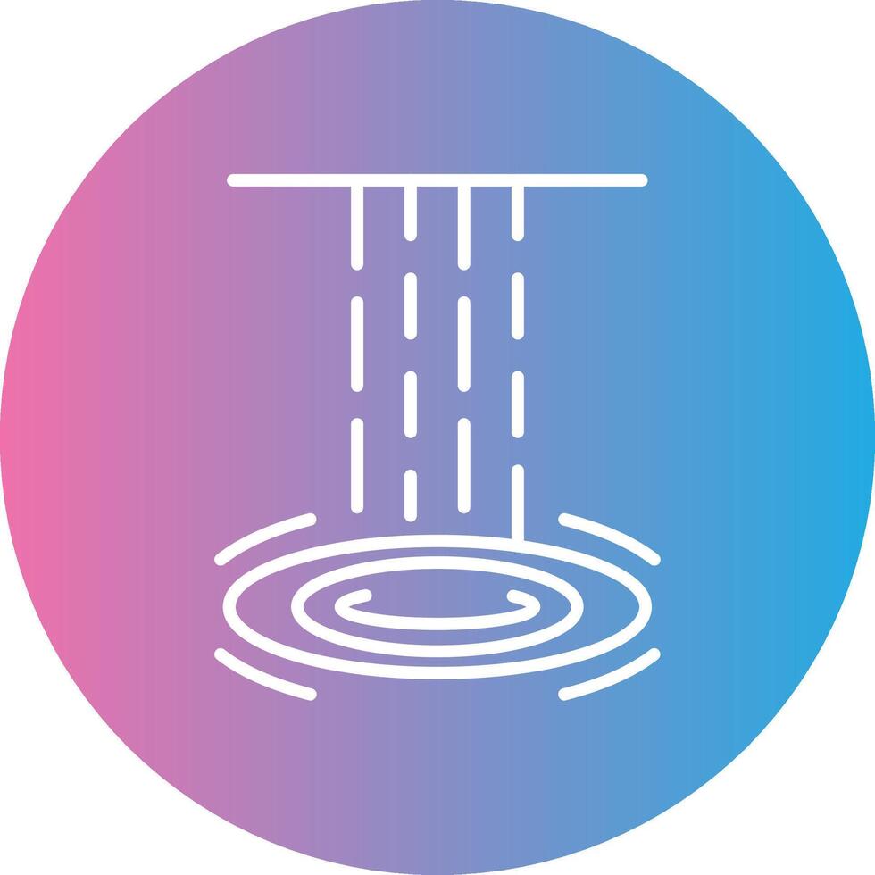 vattenfall linje lutning cirkel ikon vektor