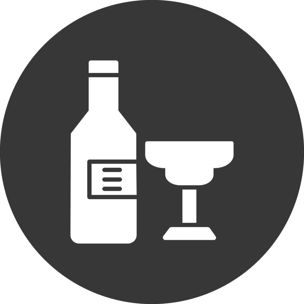 Alkohol-Glyphe invertiertes Symbol vektor