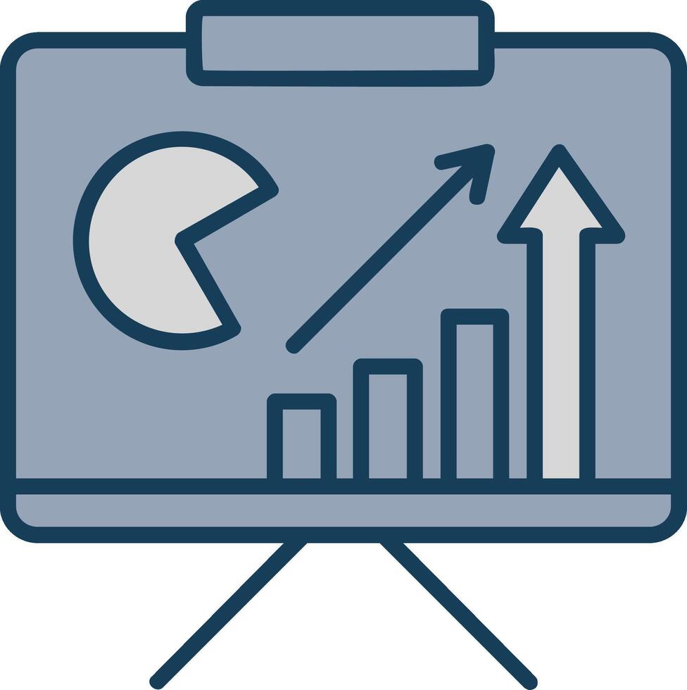 Bar Analytik Linie gefüllt grau Symbol vektor