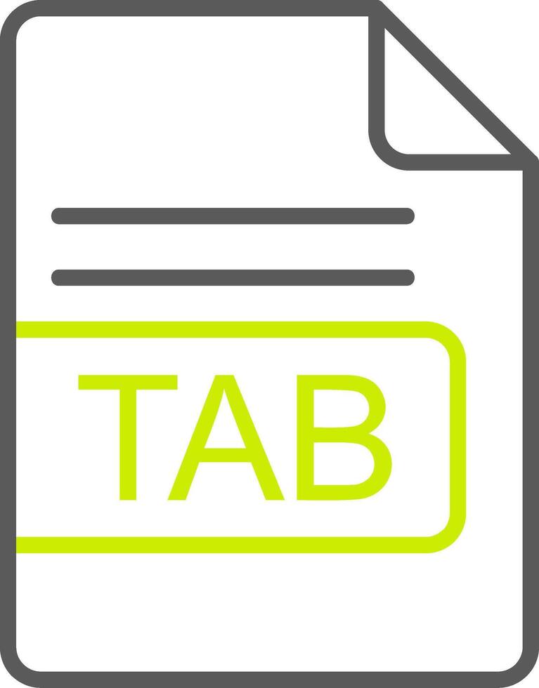 Tab Datei Format Linie zwei Farbe Symbol vektor