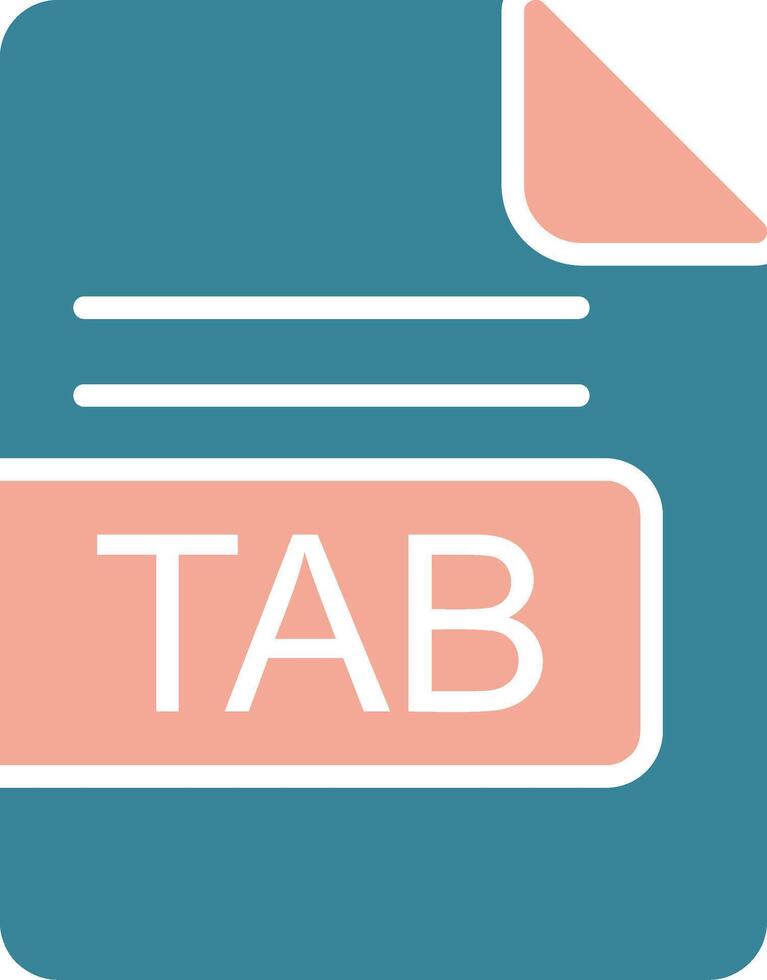 Tab Datei Format Glyphe zwei Farbe Symbol vektor