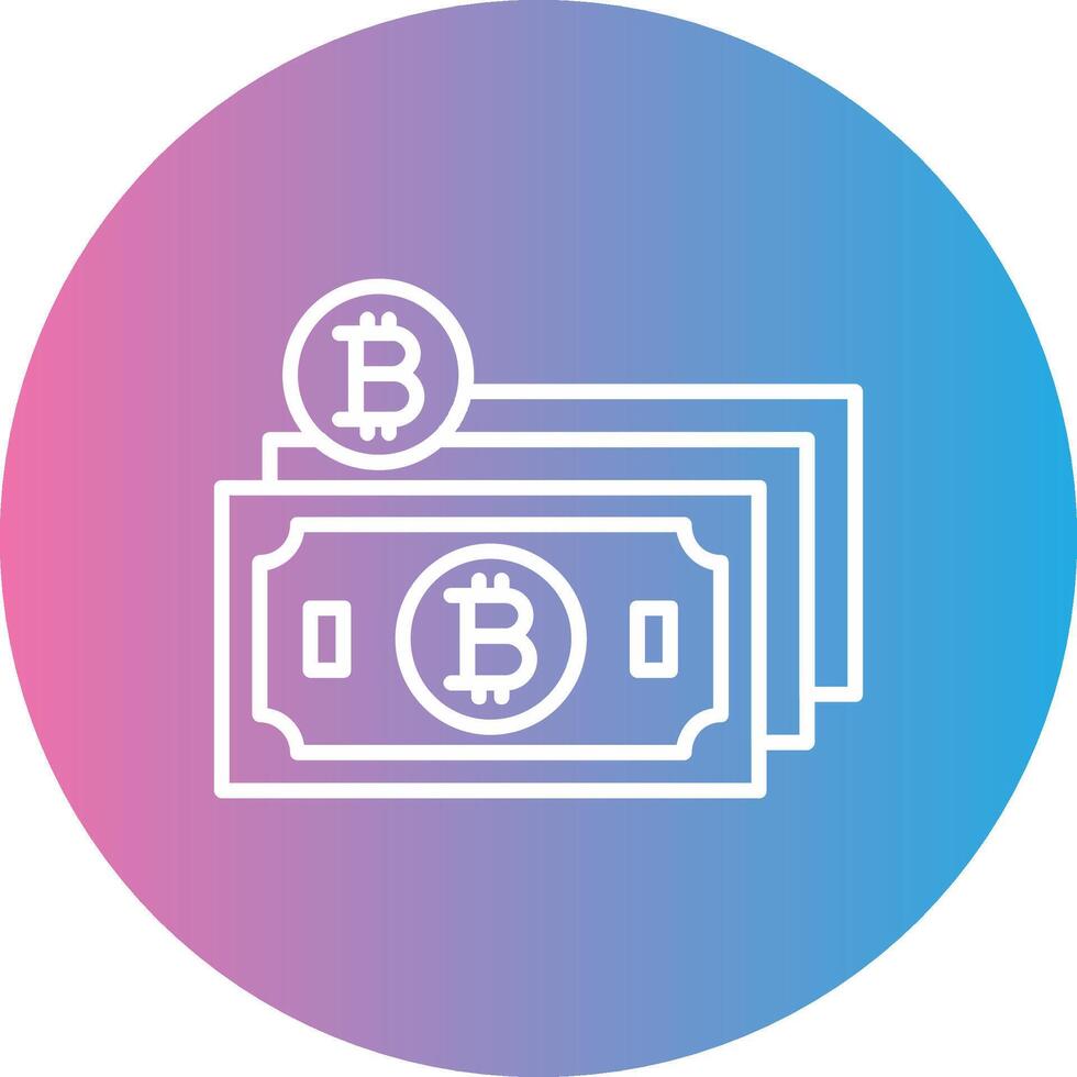 Bitcoin Kasse Linie Gradient Kreis Symbol vektor