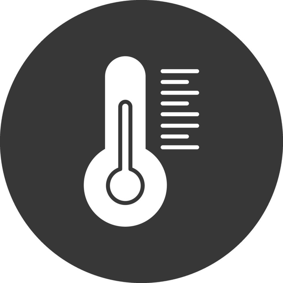 termometer glyf inverterad ikon vektor
