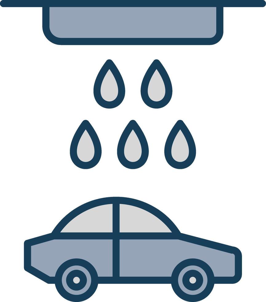 Auto waschen Linie gefüllt grau Symbol vektor