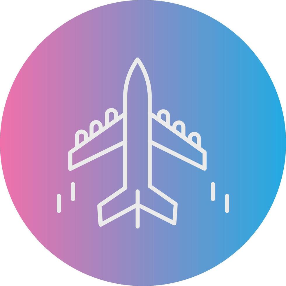 Flugzeug Linie Gradient Kreis Symbol vektor