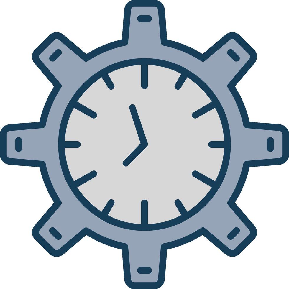 Zeit Verwaltung Linie gefüllt grau Symbol vektor