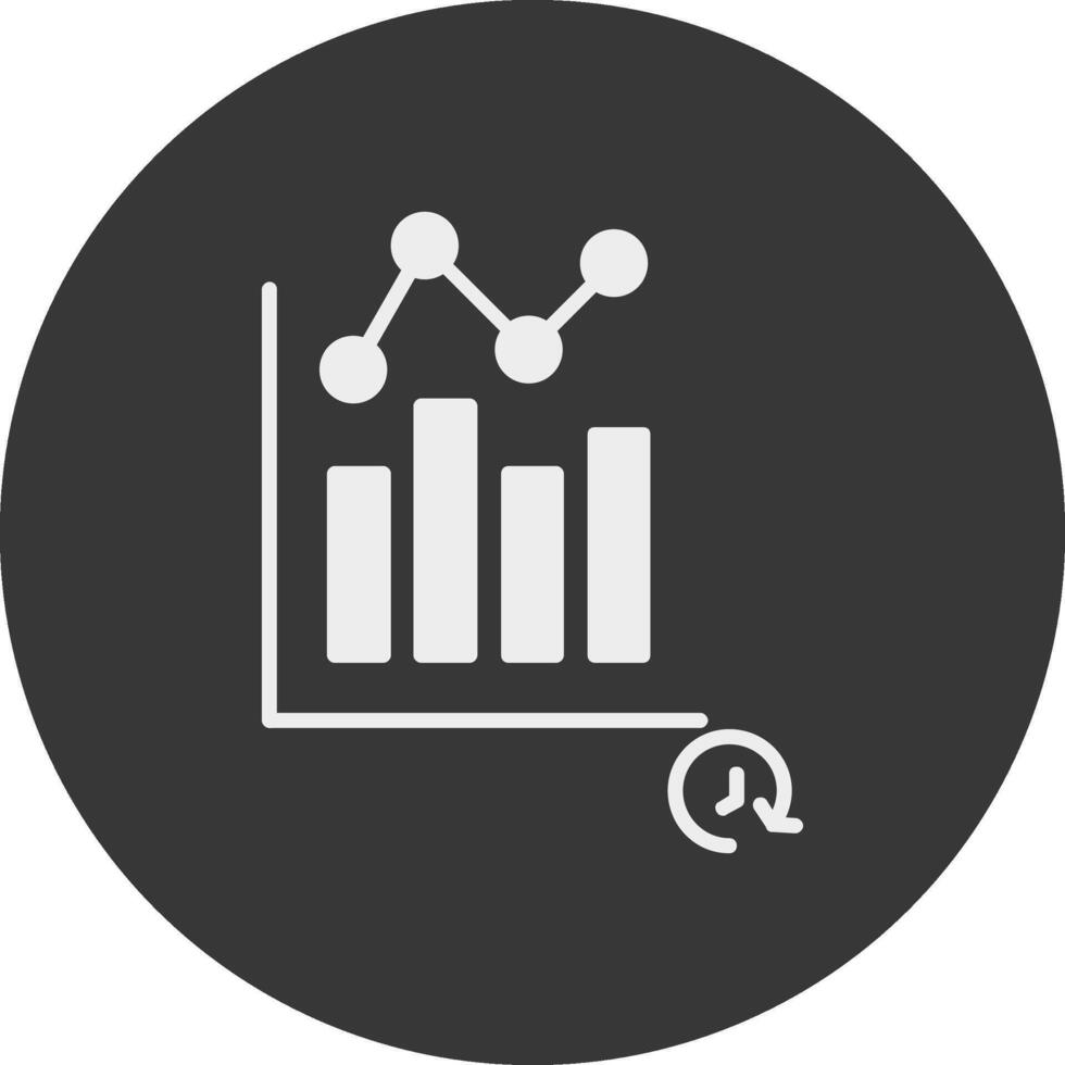 Zeit Analyse Glyphe invertiert Symbol vektor