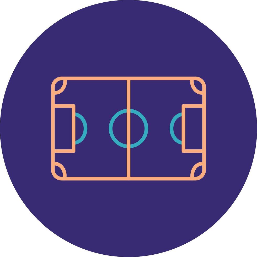 fotboll fält linje två Färg cirkel ikon vektor