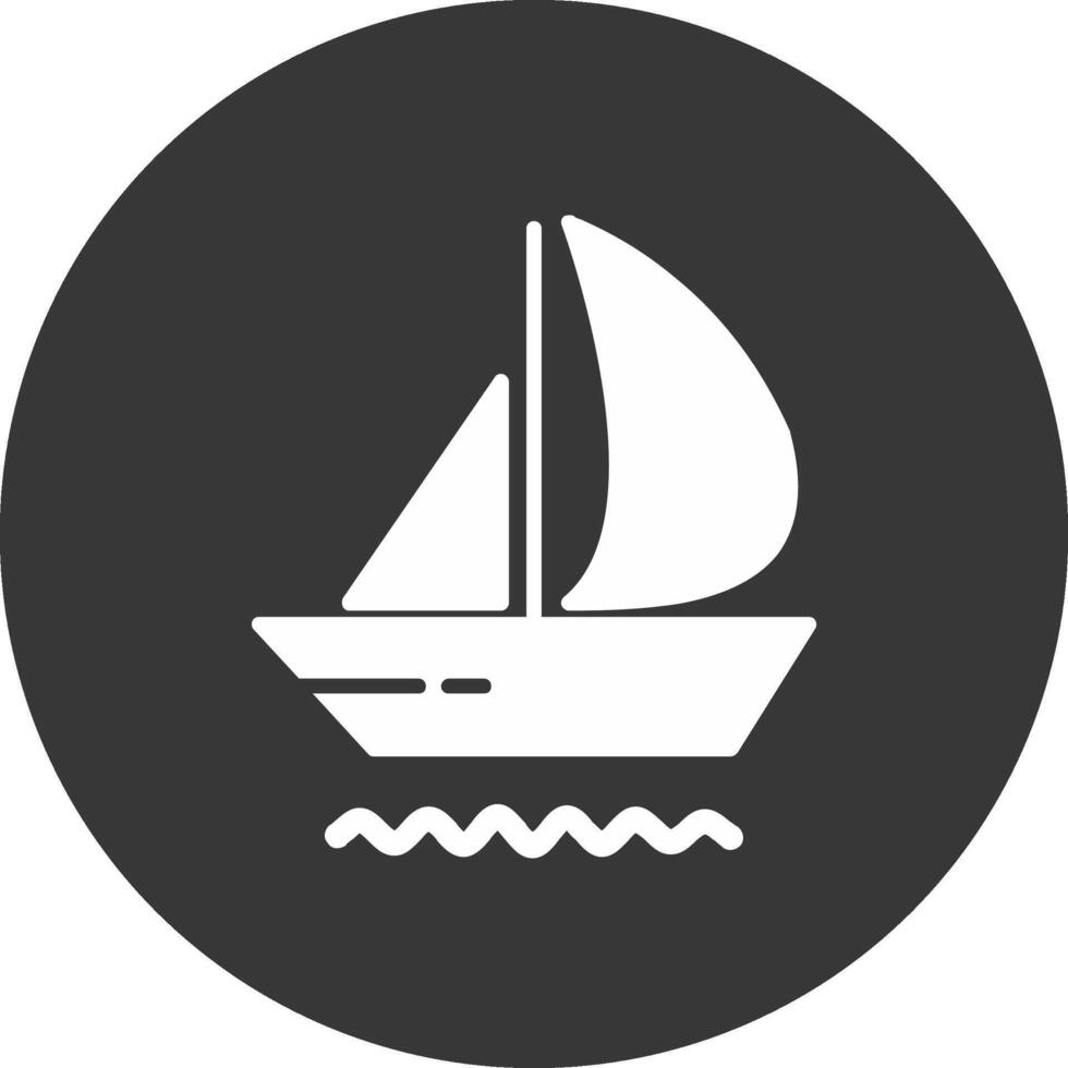 yacht glyf inverterad ikon vektor