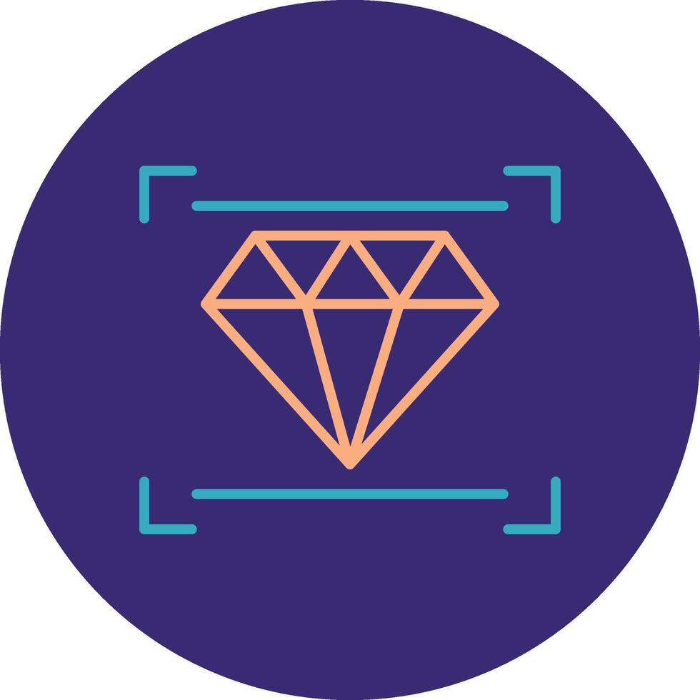 Diamant Linie zwei Farbe Kreis Symbol vektor