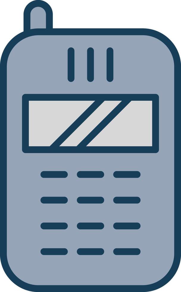 telefon linje fylld grå ikon vektor