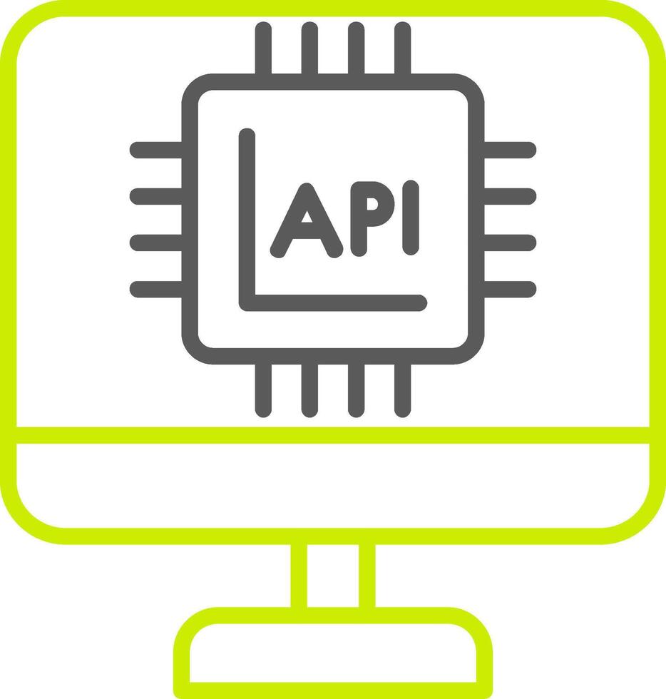 API-Schnittstellenlinie zweifarbiges Symbol vektor