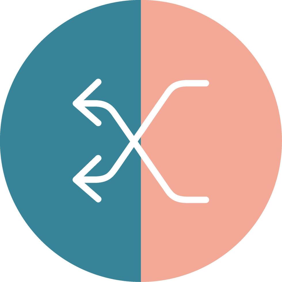 Shuffle-Glyphe zweifarbiges Symbol vektor