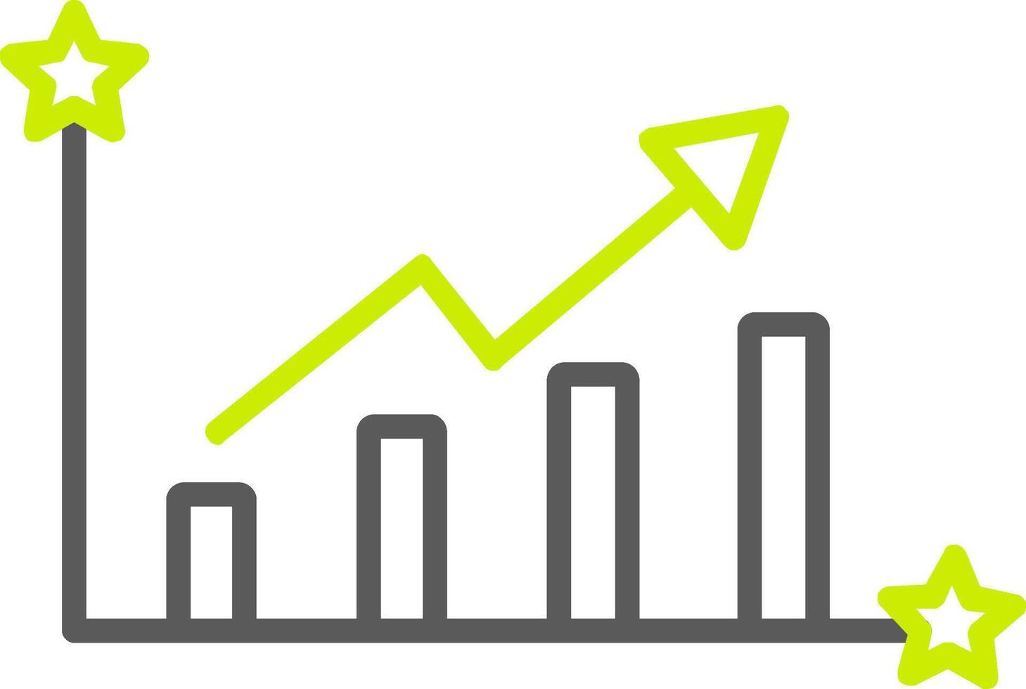 växande data linje två Färg ikon vektor