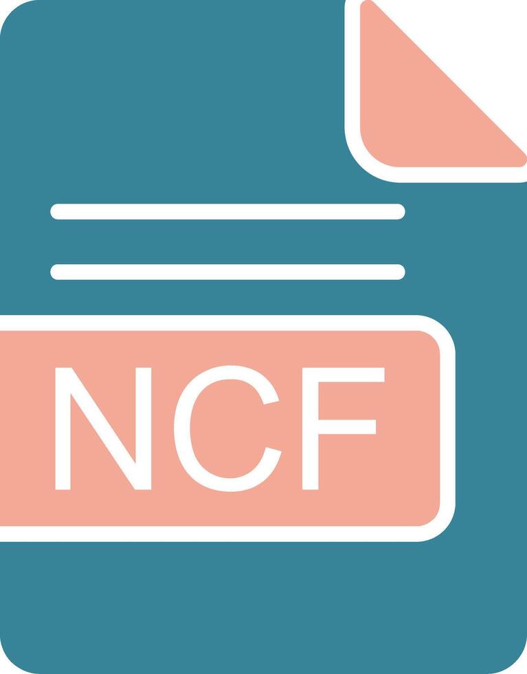 ncf fil formatera glyf två Färg ikon vektor