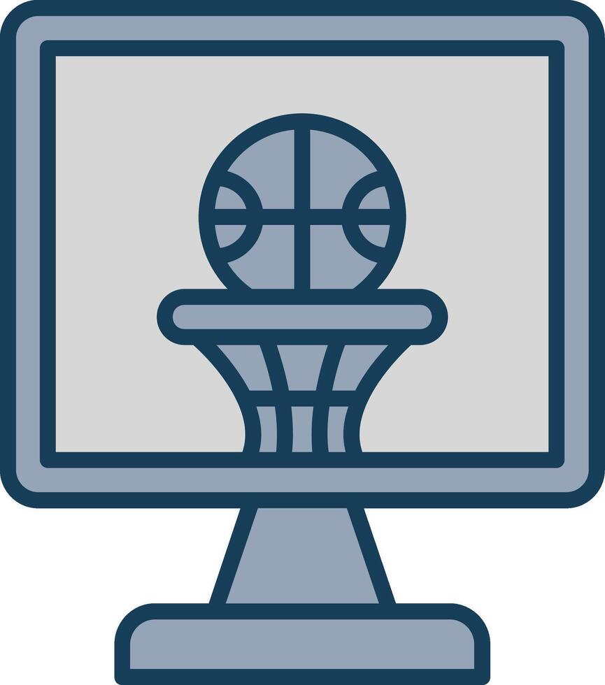 Basketball Linie gefüllt grau Symbol vektor