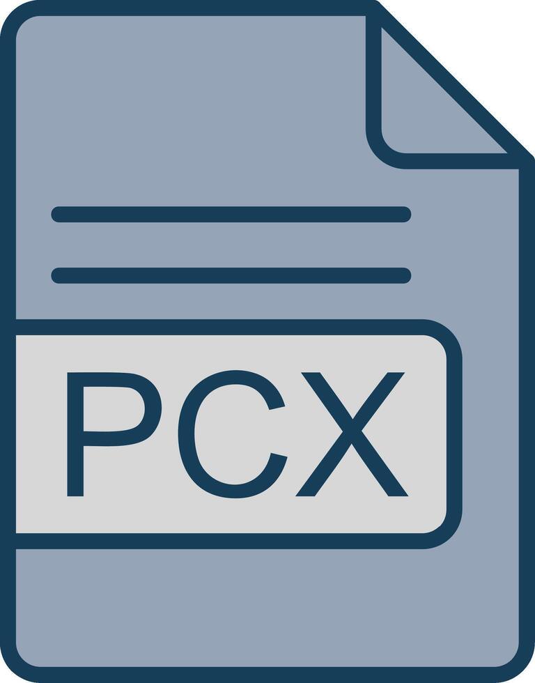 pcx Datei Format Linie gefüllt grau Symbol vektor