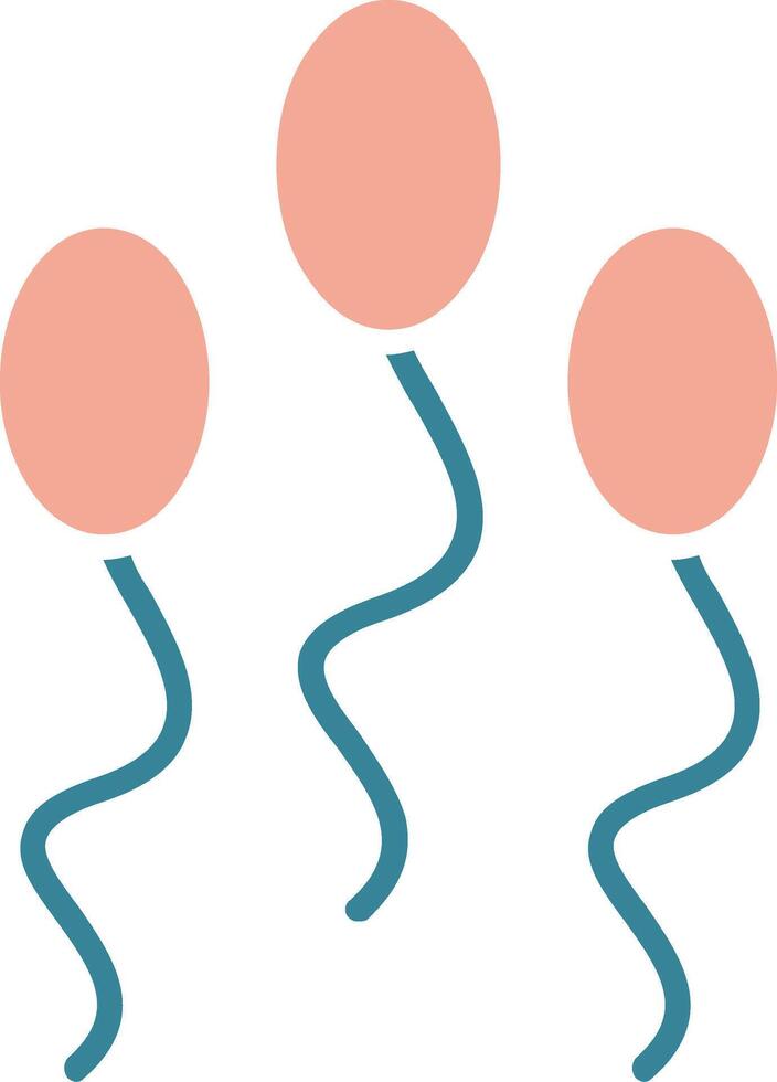 sperma glyf två Färg ikon vektor