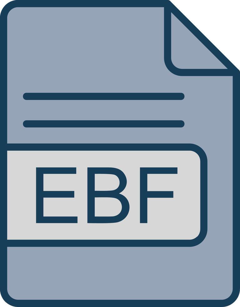 ebf fil formatera linje fylld grå ikon vektor