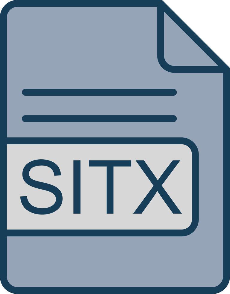 sitx Datei Format Linie gefüllt grau Symbol vektor