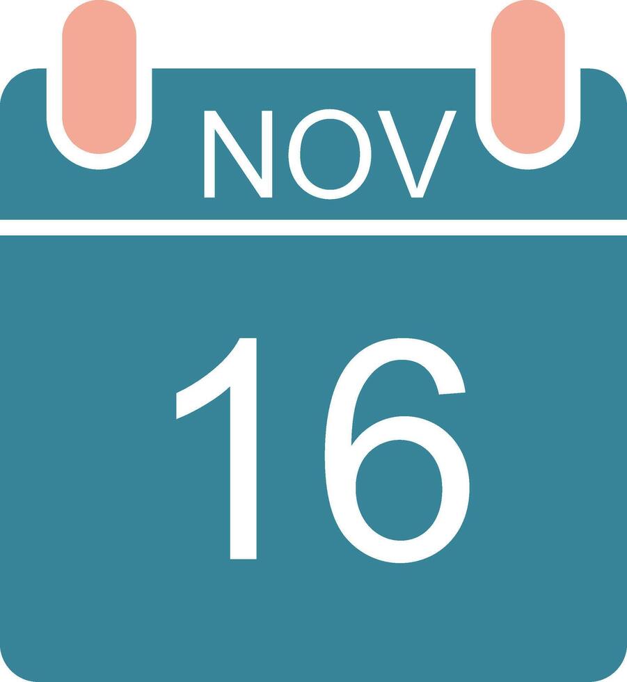 November Glyphe zwei Farbe Symbol vektor