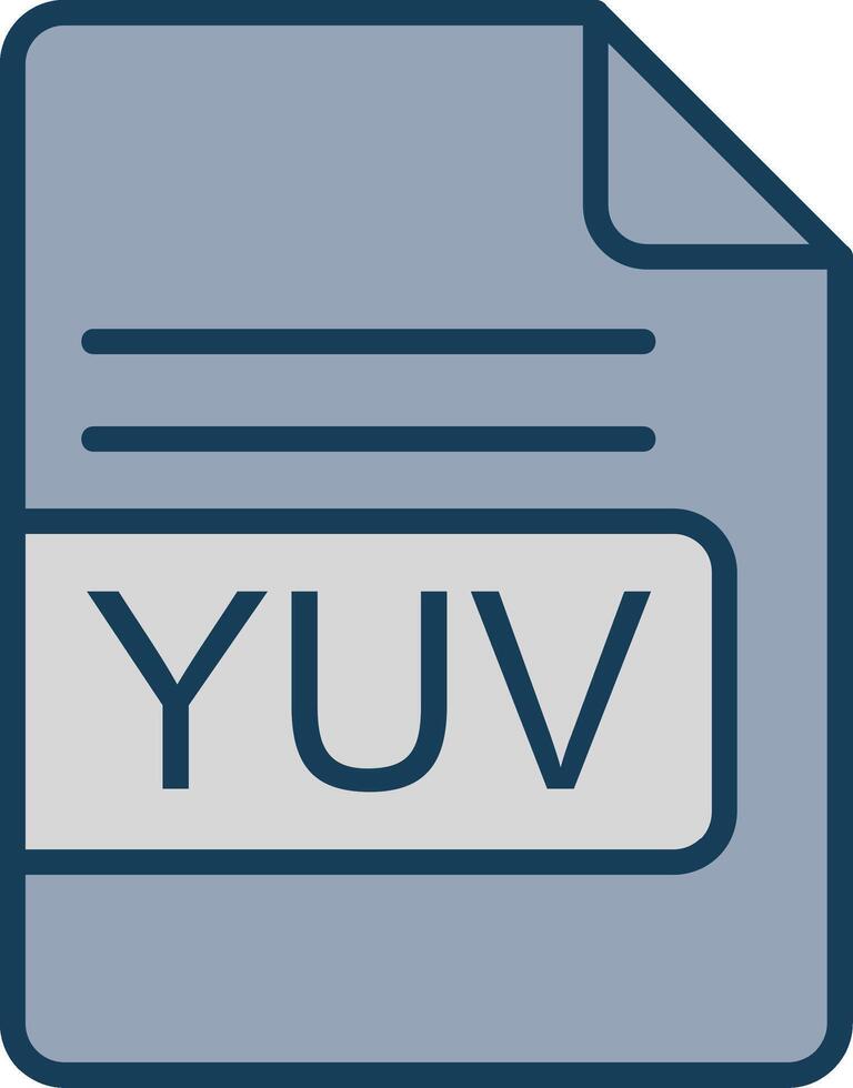 yuv Datei Format Linie gefüllt grau Symbol vektor