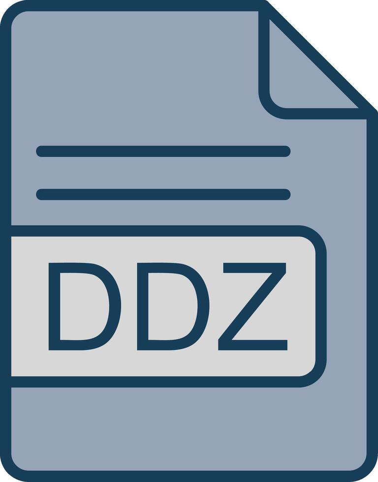 ddz Datei Format Linie gefüllt grau Symbol vektor