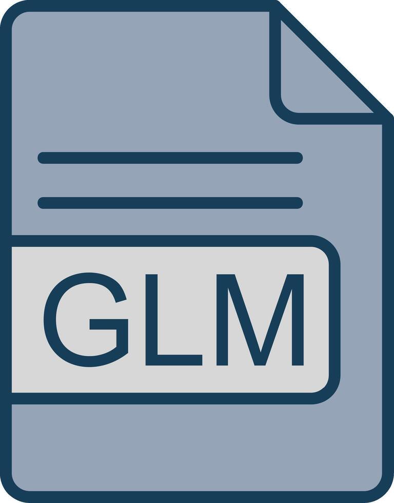 glm Datei Format Linie gefüllt grau Symbol vektor
