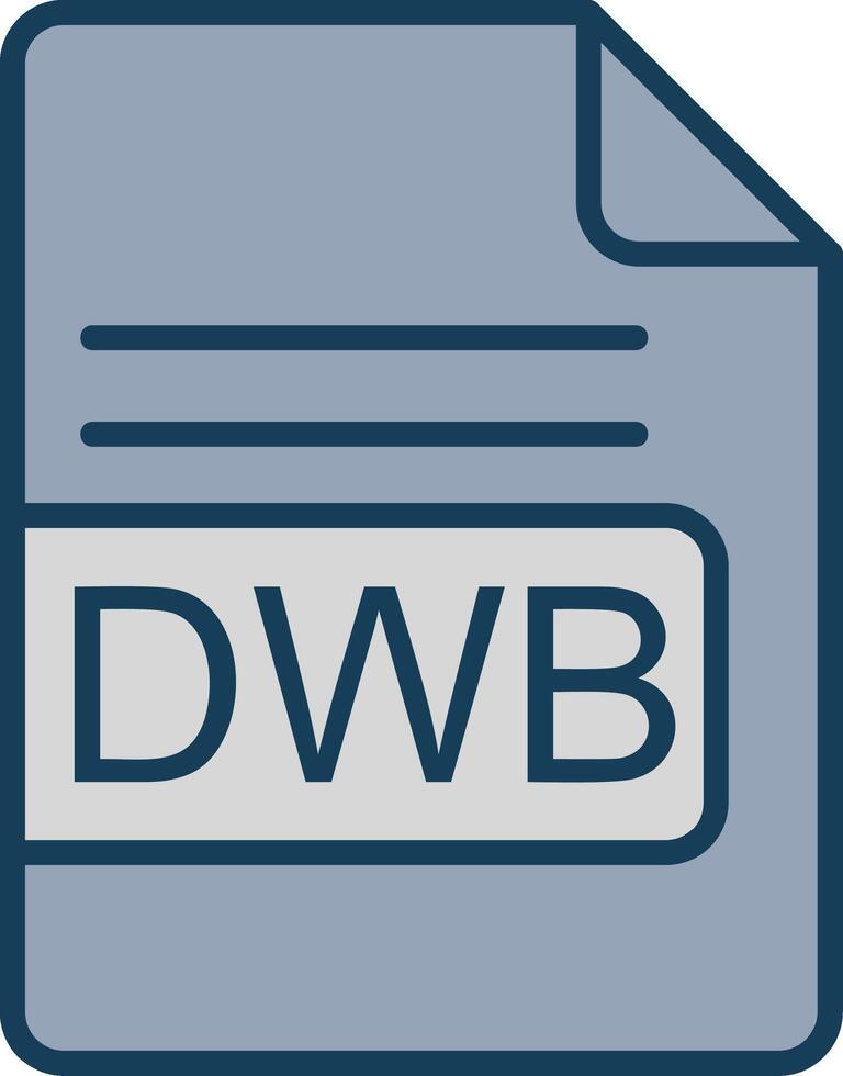 dwb Datei Format Linie gefüllt grau Symbol vektor