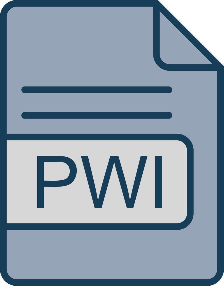 pwi fil formatera linje fylld grå ikon vektor