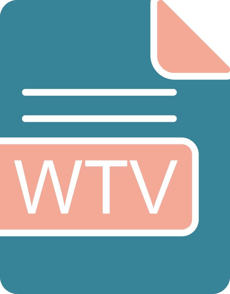wtv Datei Format Glyphe zwei Farbe Symbol vektor