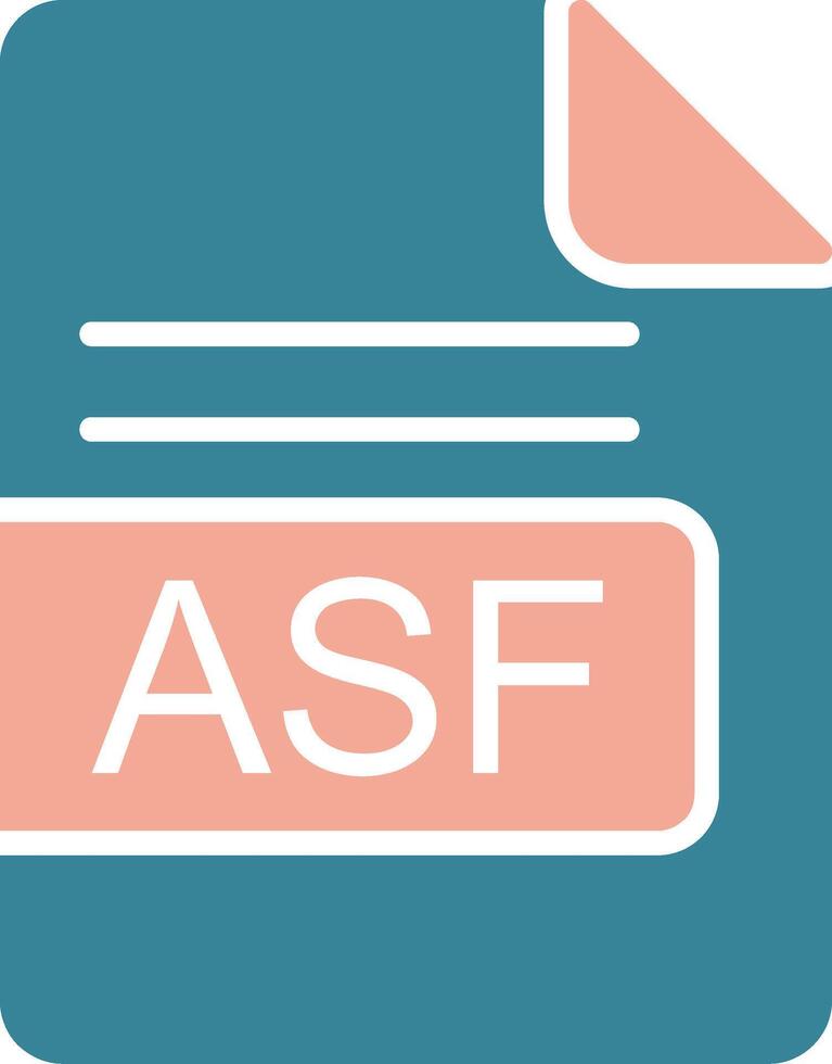 asf Datei Format Glyphe zwei Farbe Symbol vektor