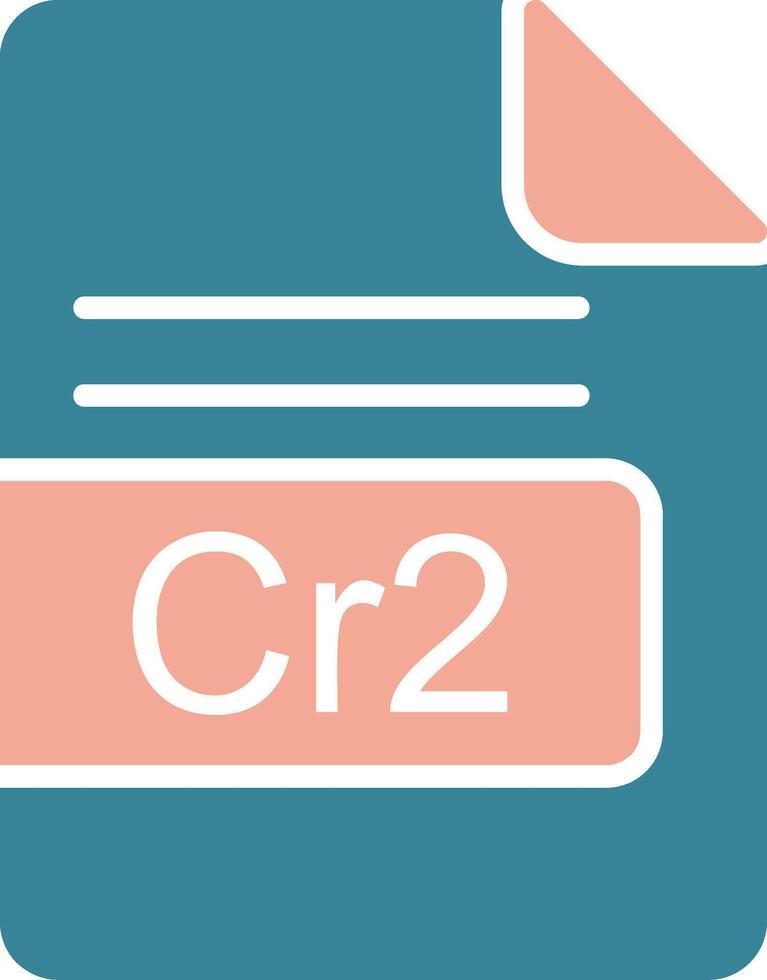 cr2 fil formatera glyf två Färg ikon vektor