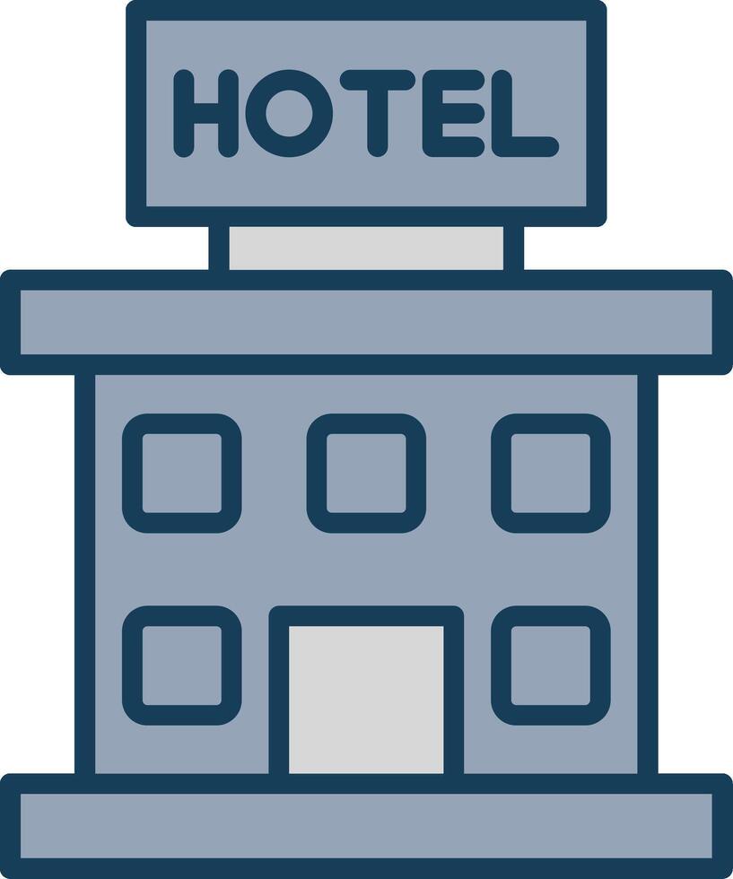 hotell linje fylld grå ikon vektor