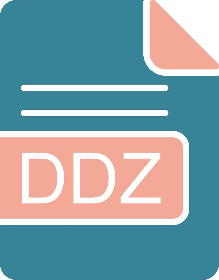 ddz Datei Format Glyphe zwei Farbe Symbol vektor