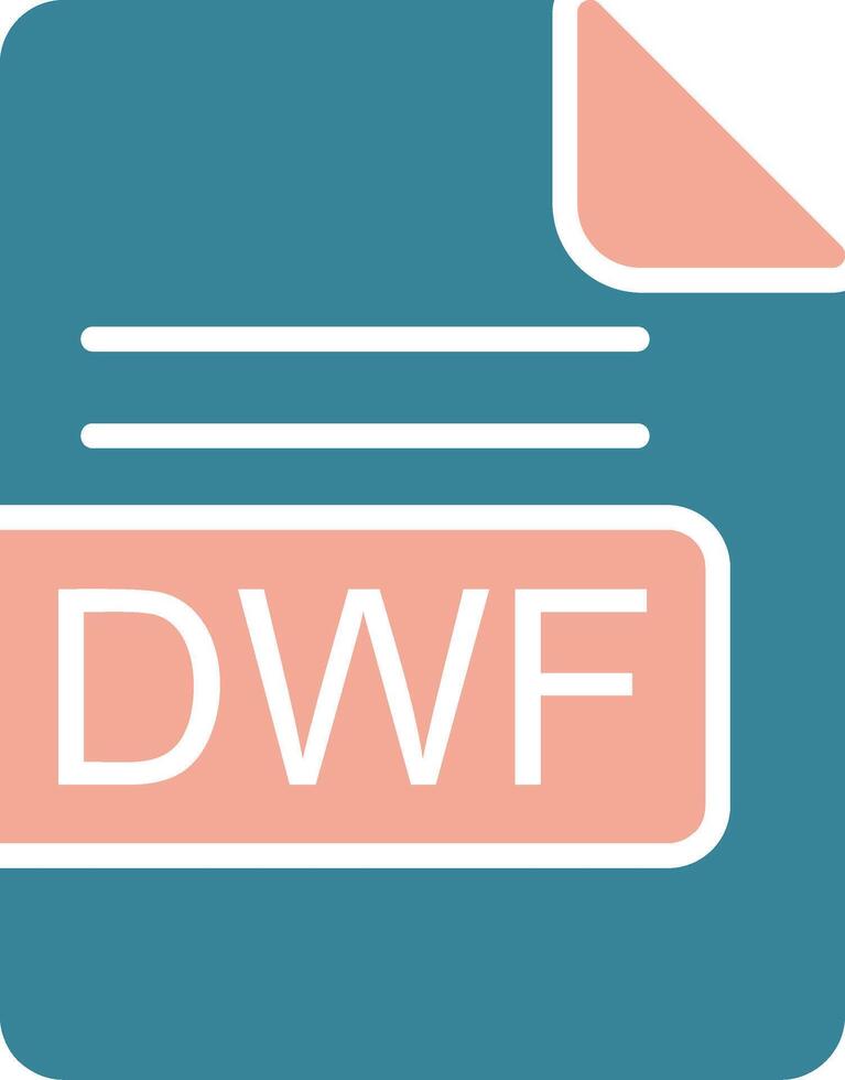 dwf Datei Format Glyphe zwei Farbe Symbol vektor